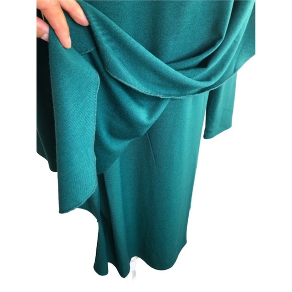 NWT Soft Surroundings Marla Dress Asymmetrical Overlay Soft Knit Artsy | Green - Picture 5 of 14